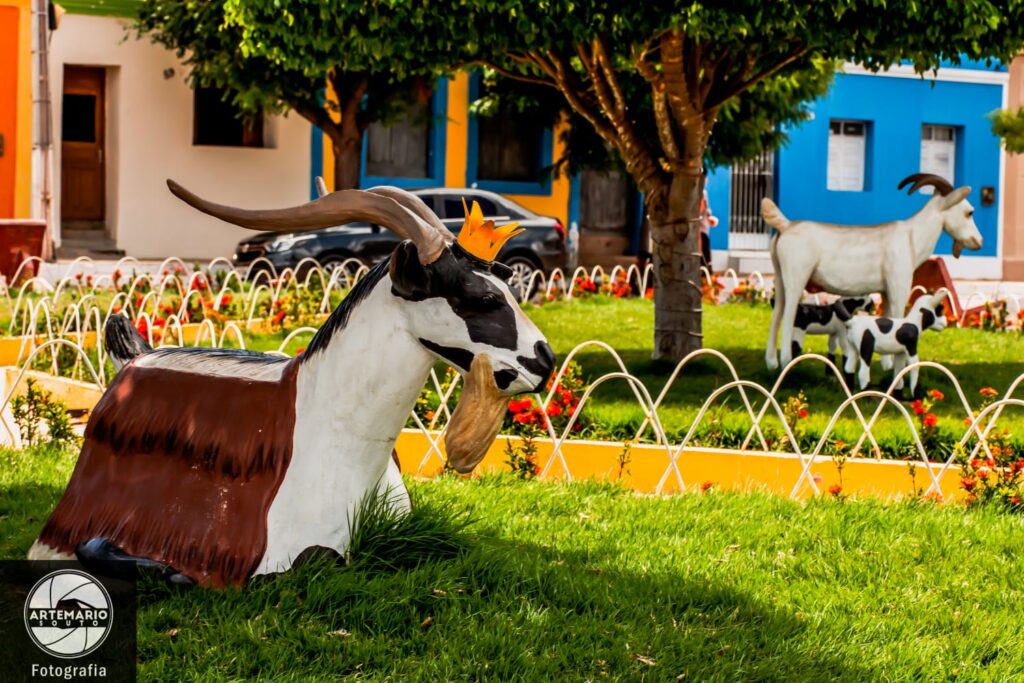 Prato farto de carne de bode assada, macaxeira e feijão verde servido em restaurante rural no Cariri.