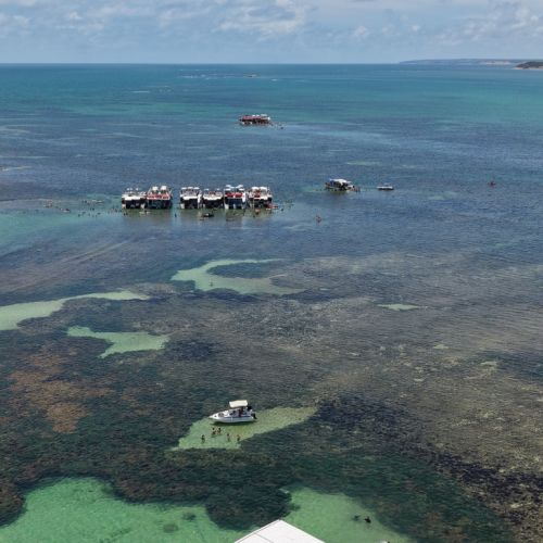 Passeio de catamarã nas Piscinas Naturais do Seixas em João Pessoa operado pela agência Paraíba Náuticos.